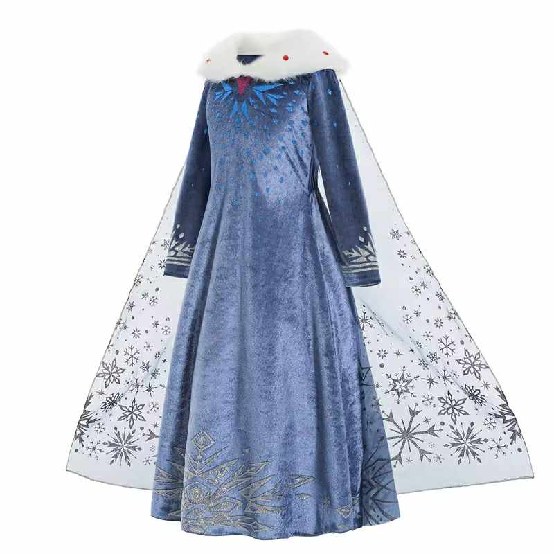 Elsa dark blue velvet dress