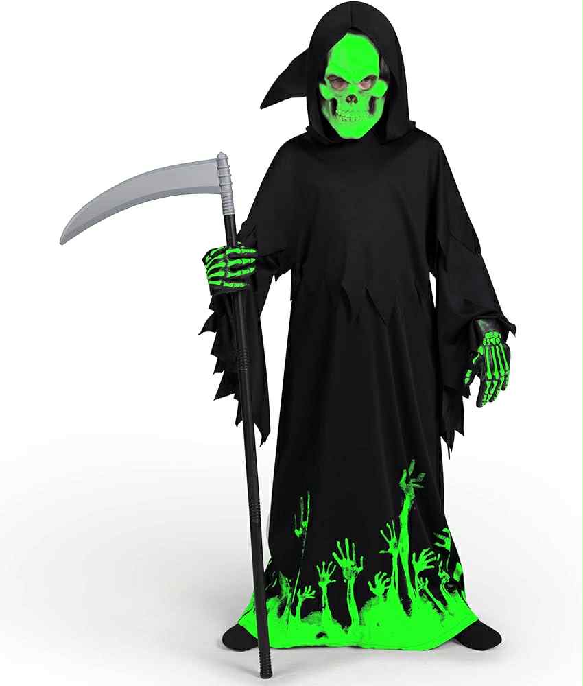 Grim reaper glow in the dark costume