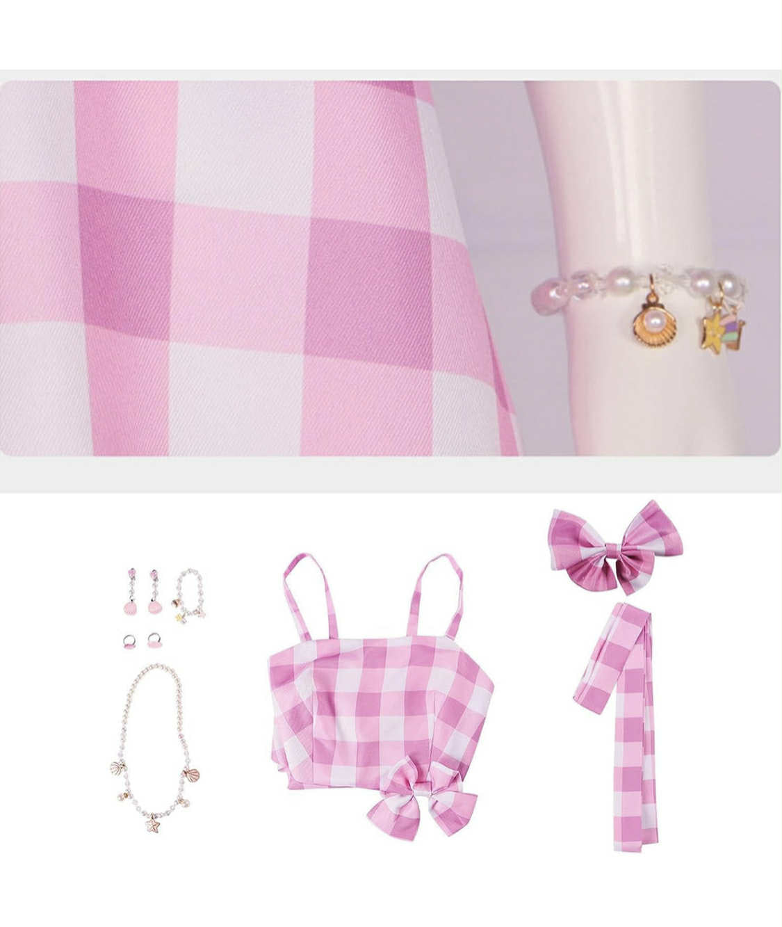 Barbie pink & white SHORT dress