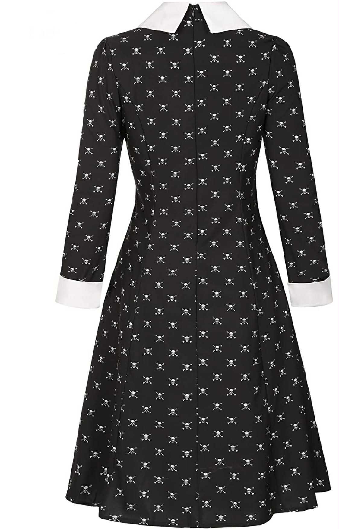 Wednesday black & white dress adult
