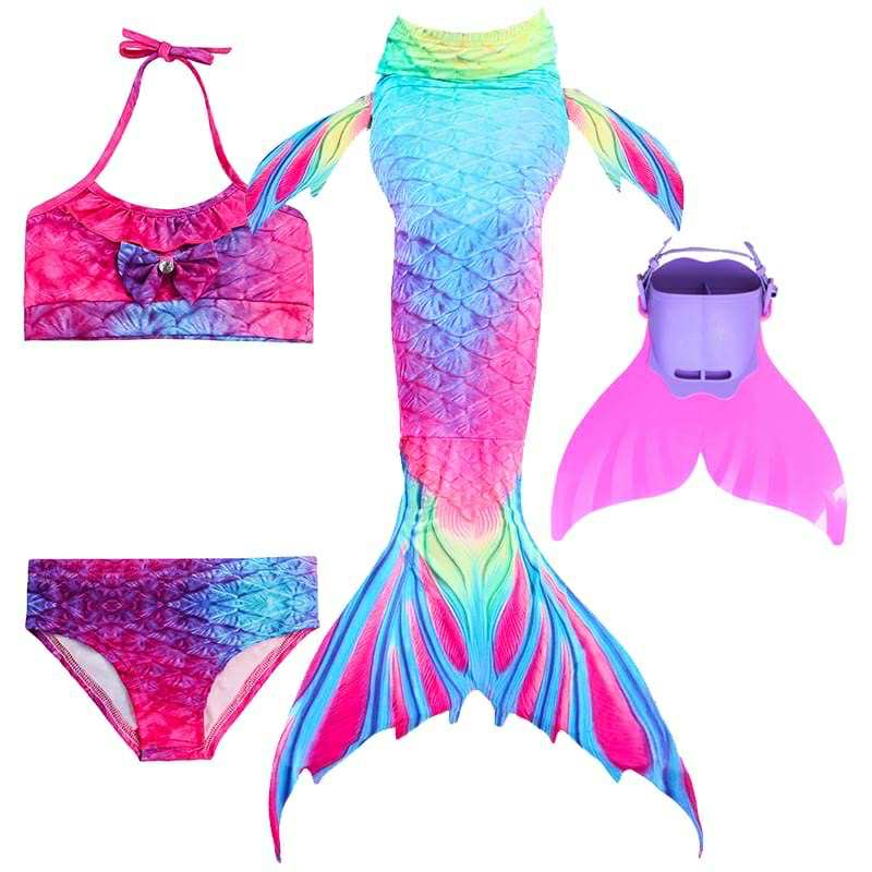 Hafmeyjan sundföt rainbow - með sporði