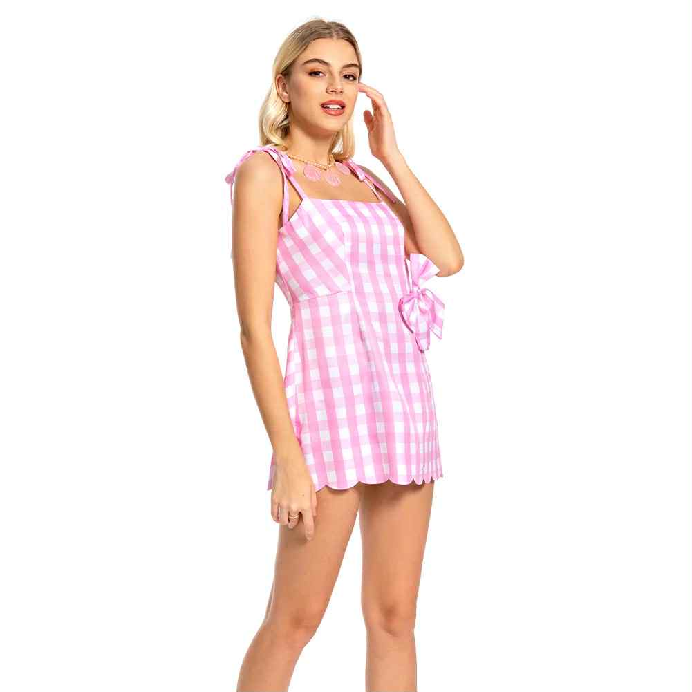 Barbie pink & white SHORT dress