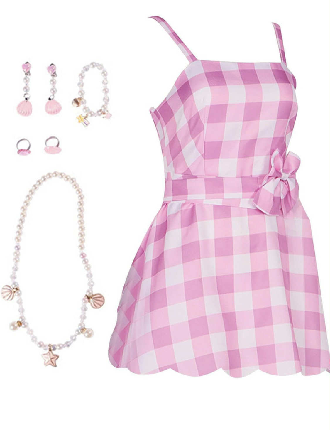 Barbie pink & white SHORT dress
