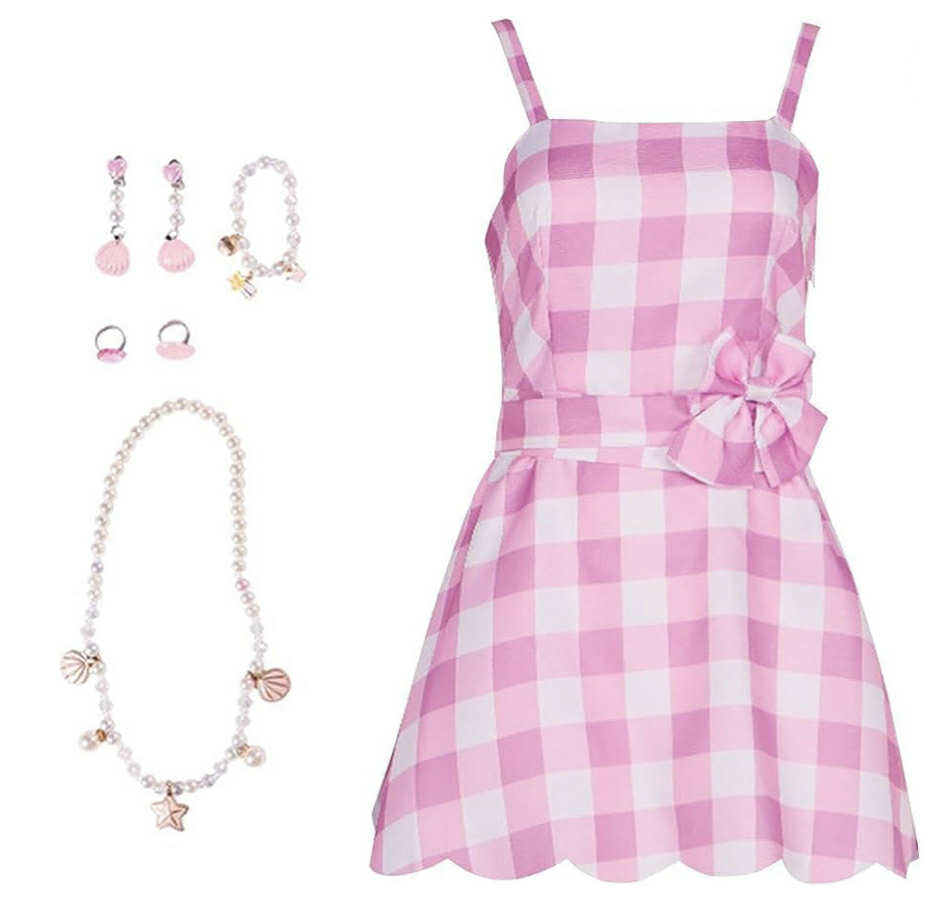 Barbie pink & white SHORT dress
